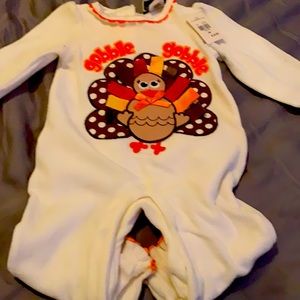 Size 9 months Thanksgiving gobble gobble outfit brand new